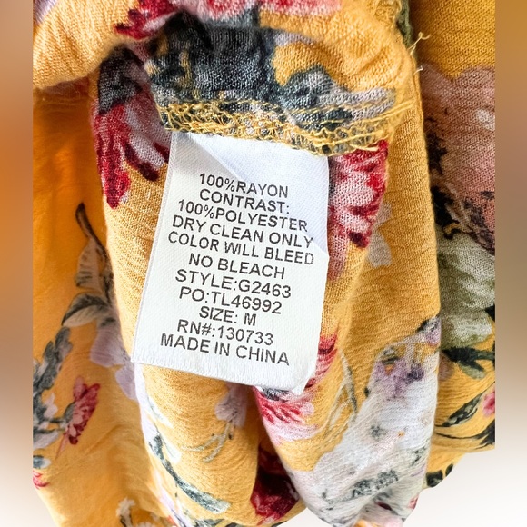 Umgee Boho Flower Dress Marigold with Flowers - Picture 6 of 10